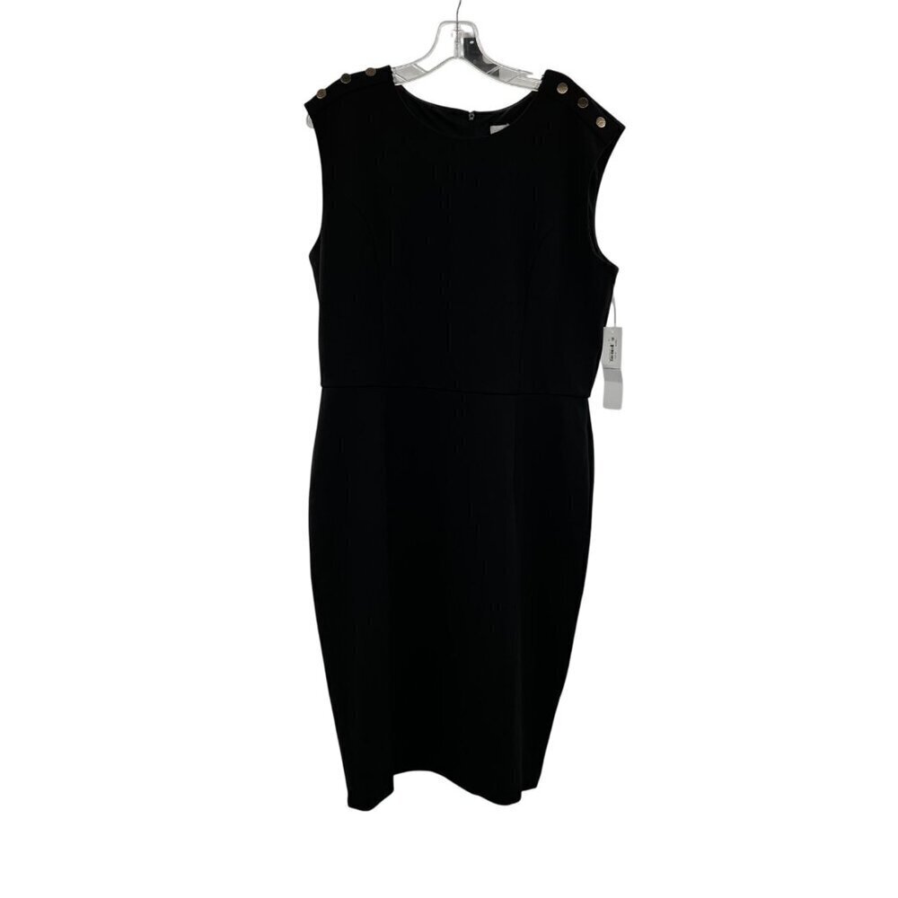 London Times Womens Sheath Dress Sleeveless Black Size 12 Zip New